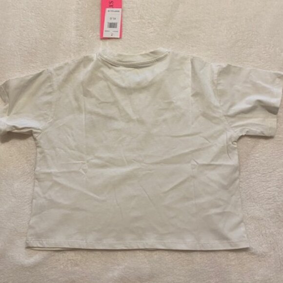 Girl's White Cropped Tee - Picture 4 of 4